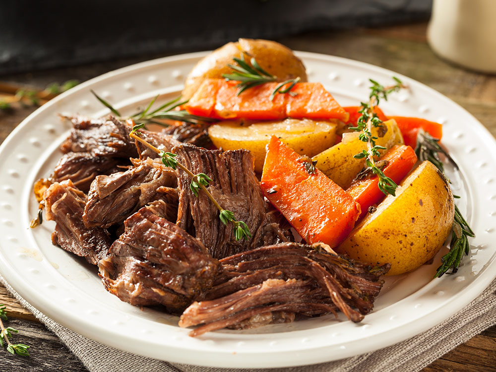 Sous Vide Cooked Pot Roast with Vegetables